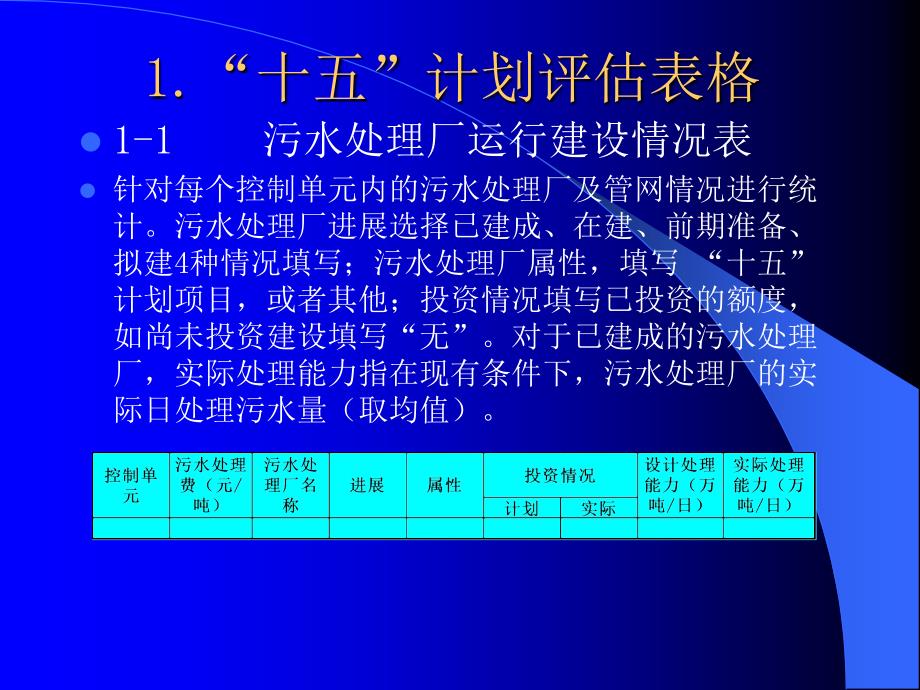 重点流域水污染防治“十一五”规划调查表格及填表说明_第3页