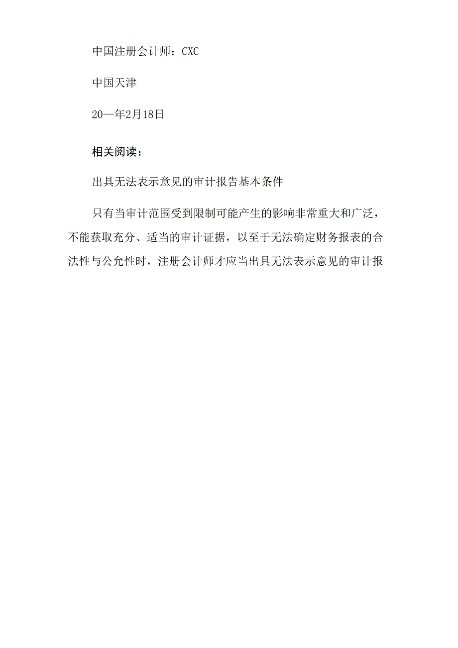 无法表示意见的审计报告_第4页