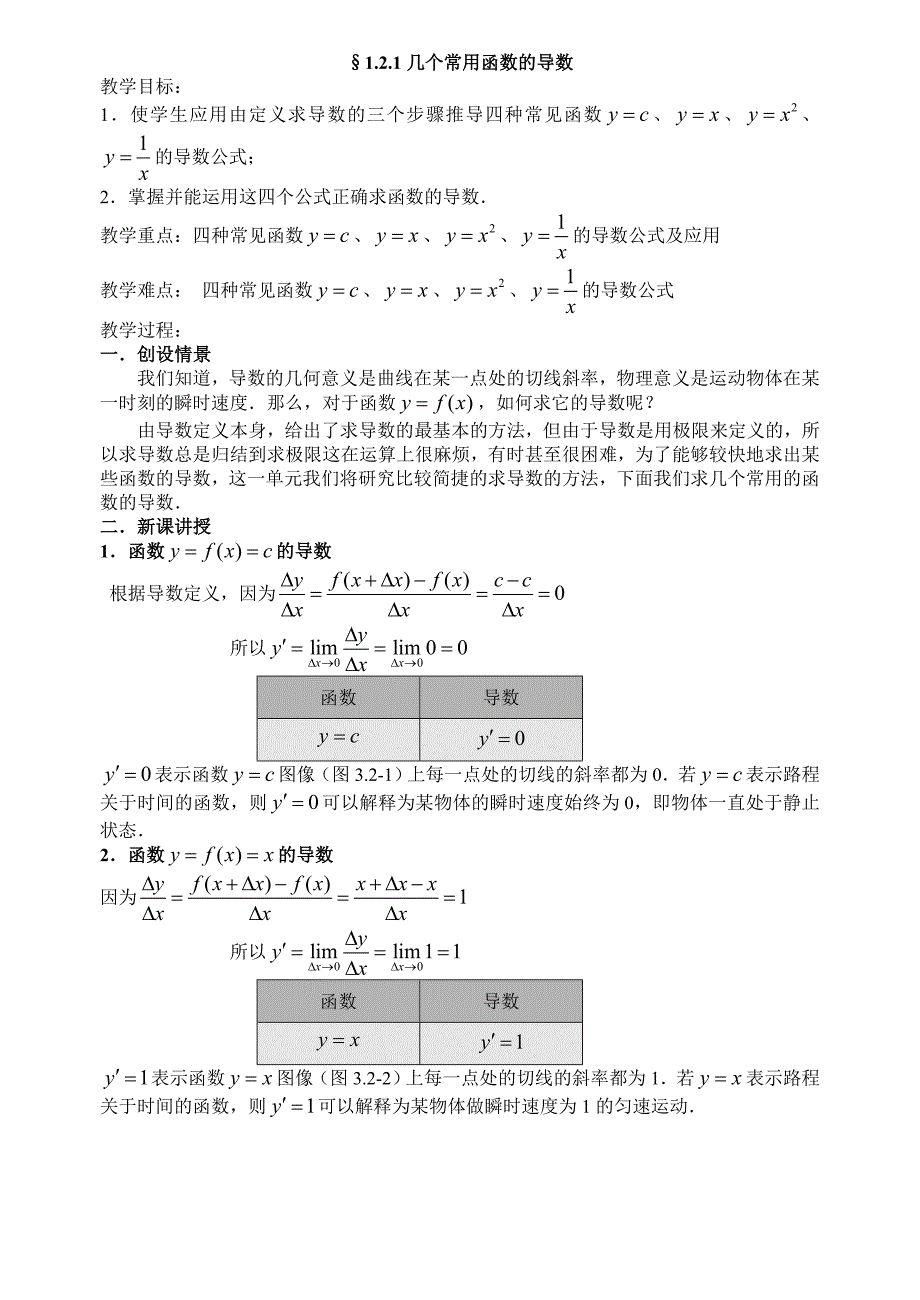 04几个常用函数的导数(教育精品)_第1页