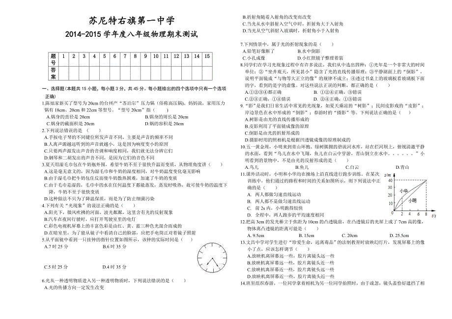 八年级物理期末测试卷_第1页