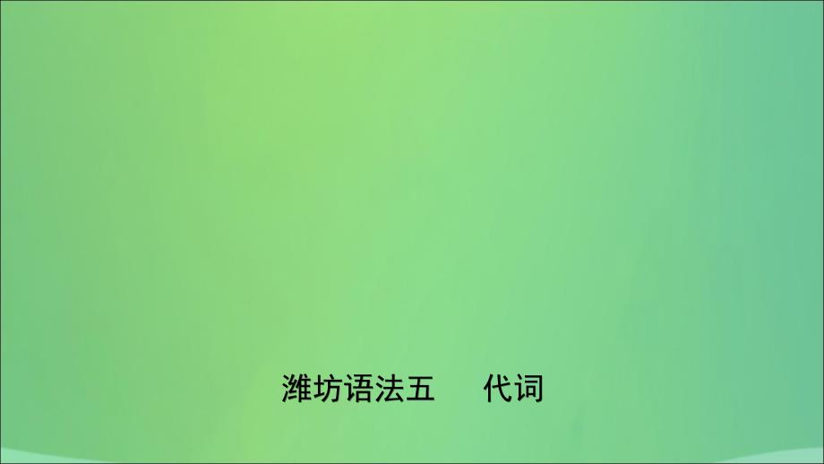 山东省潍坊市中考英语总复习语法专项复习语法五代词课件_第1页