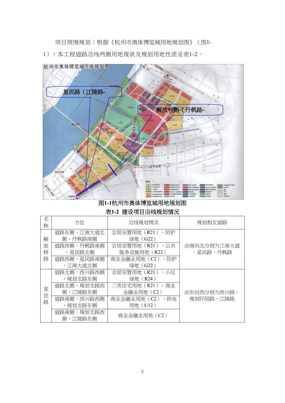 《解放桥路(丹枫路-江南大道)工程、星民路(江陵路-西兴路)工程》环境影响报告书.doc_第3页