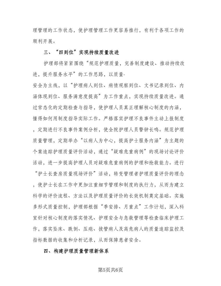 医院2023年优质护理服务工作计划参考范文（2篇）.doc_第5页