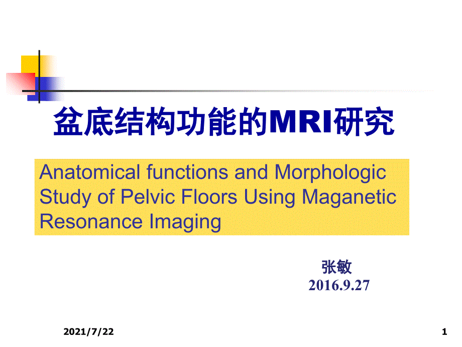 盆腔结构功能MRI研究PPT课件_第1页