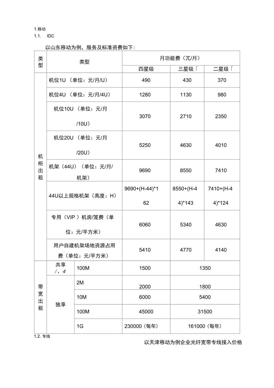 运营商IDC服务及资费_第2页