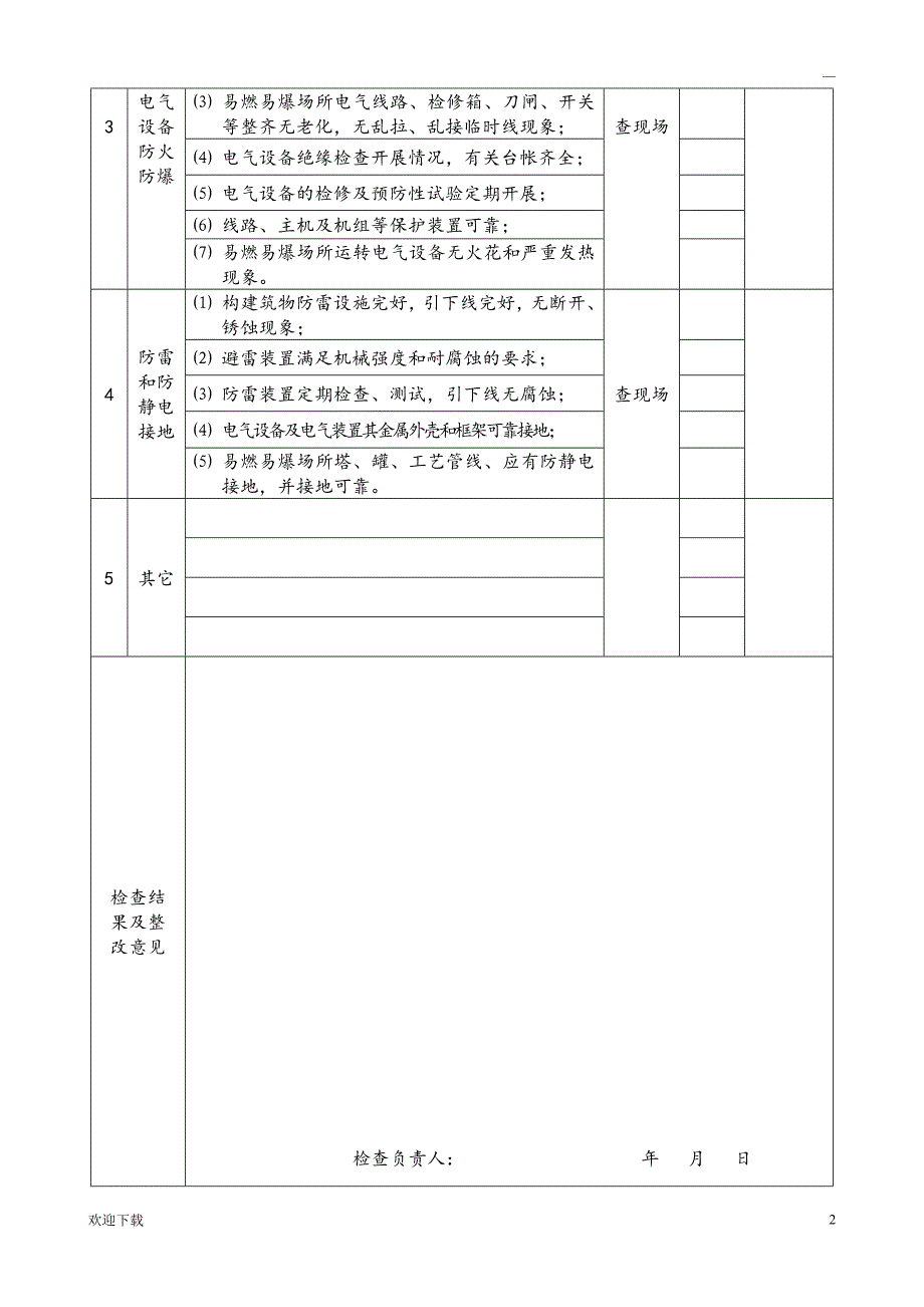 电气专项安全检查表_第2页