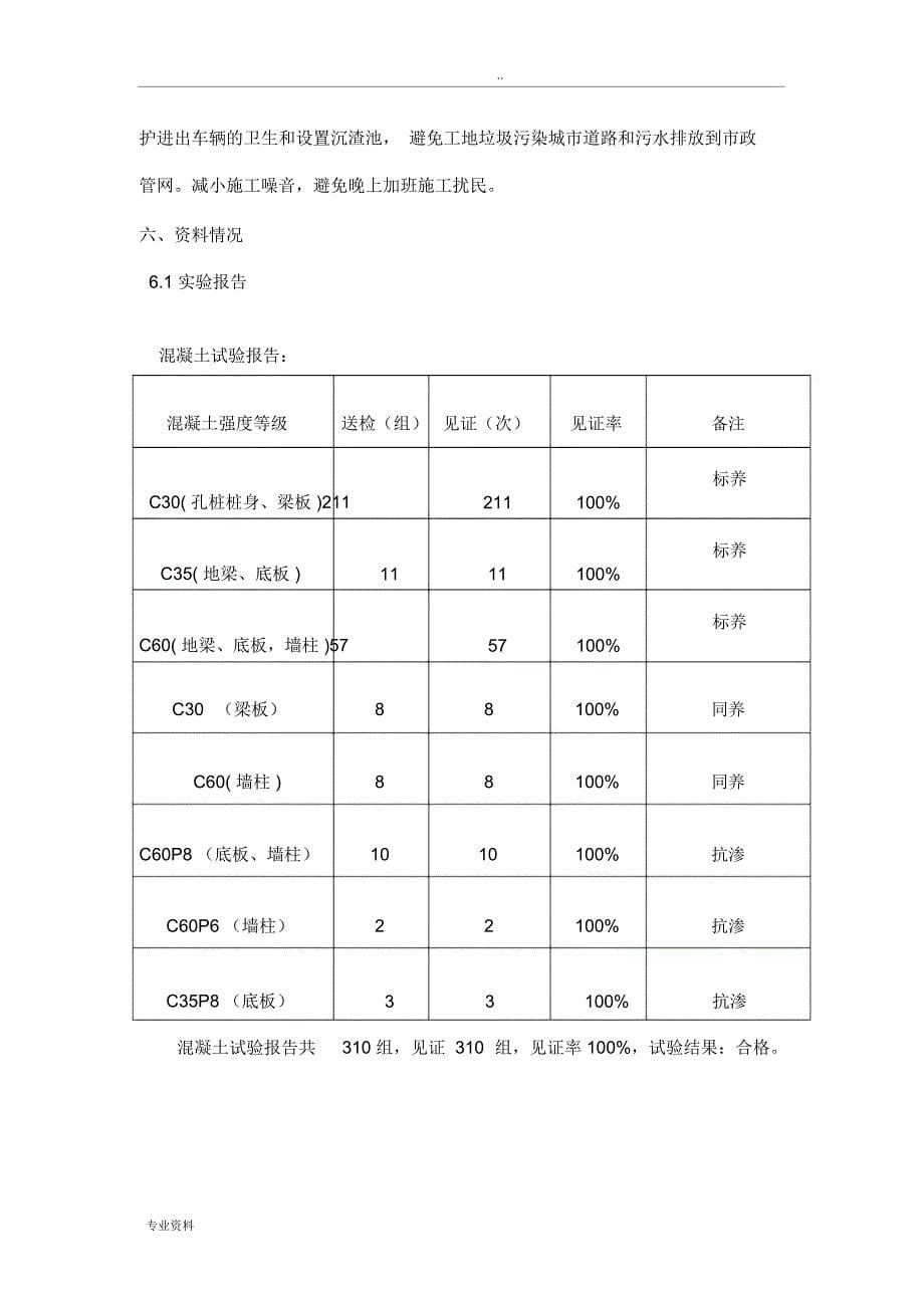 基础分部工程质量验收自评报告_第5页