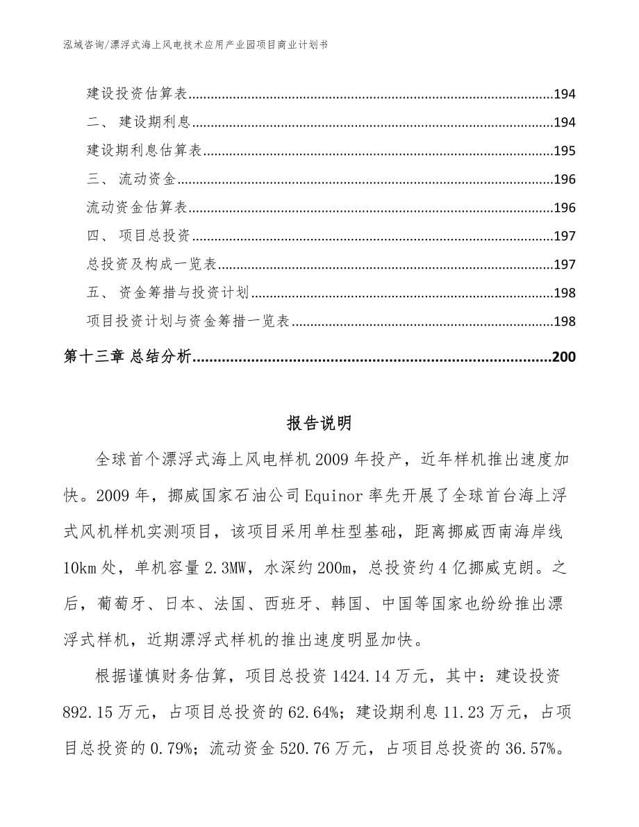 漂浮式海上风电技术应用产业园项目商业计划书模板范本_第5页