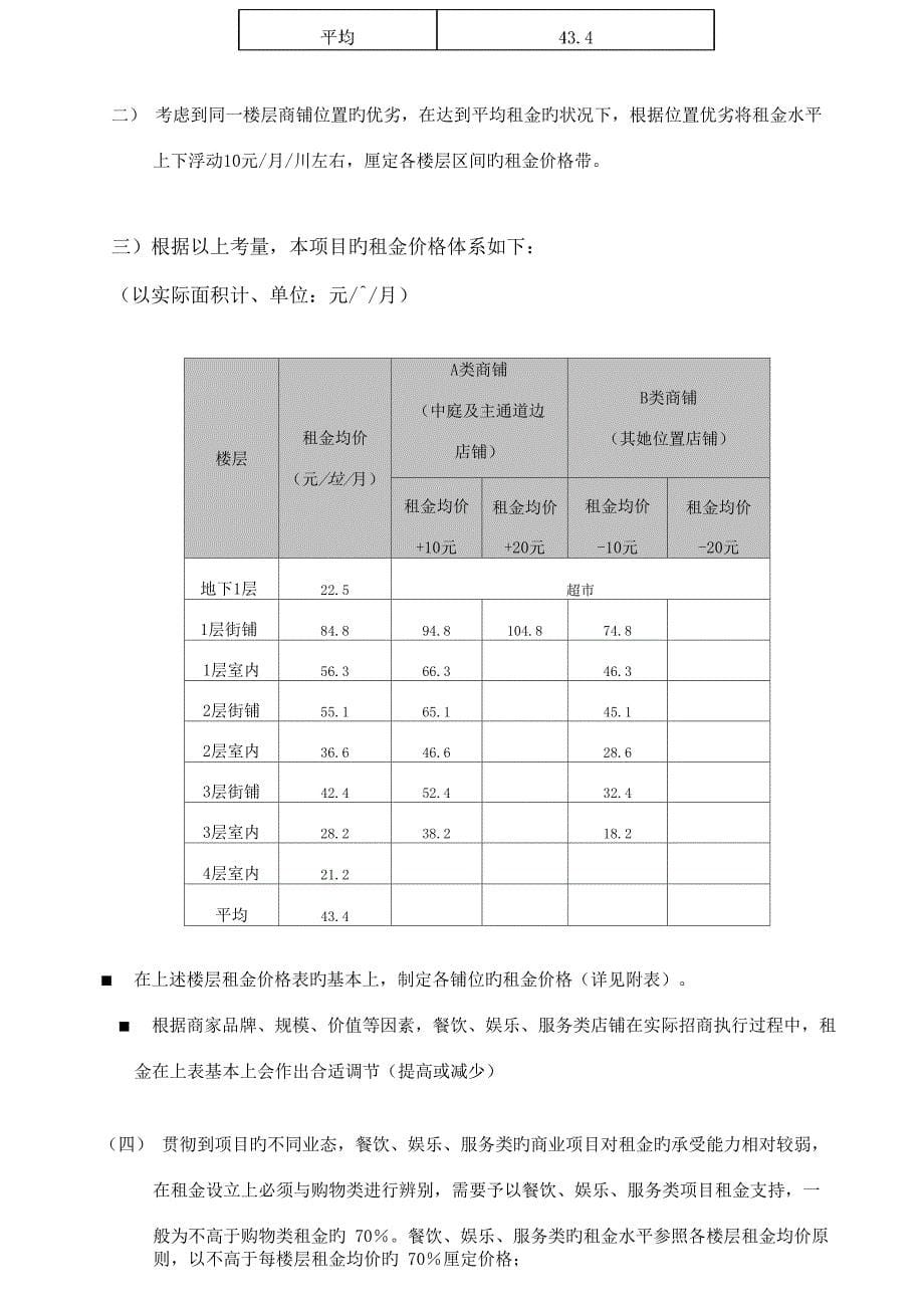 综合体租金测算专题方案_第5页