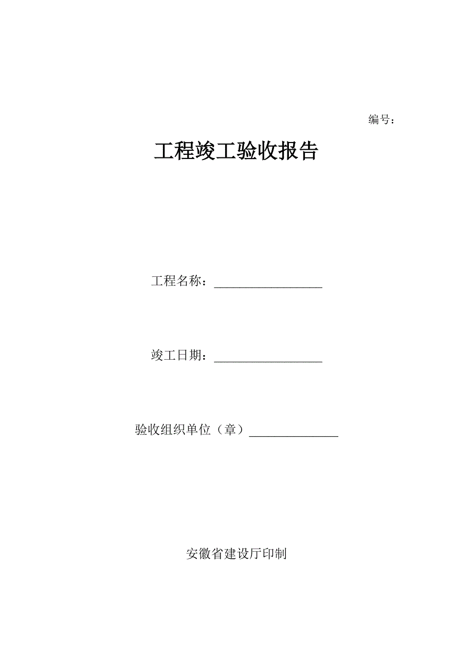 安徽工竣工验收报告范例_第1页