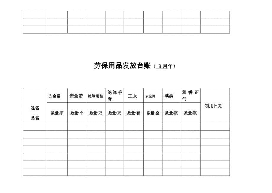 安全防护用品发放台账_第5页