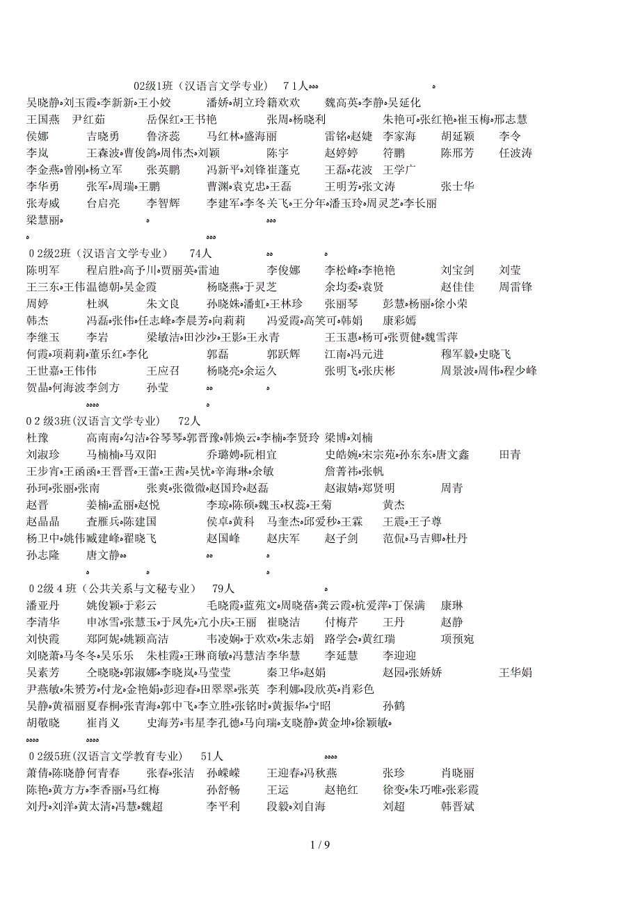 02级1班(汉语言文学专业)_第1页