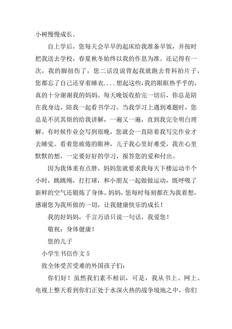 2023年小学生书信作文_第4页