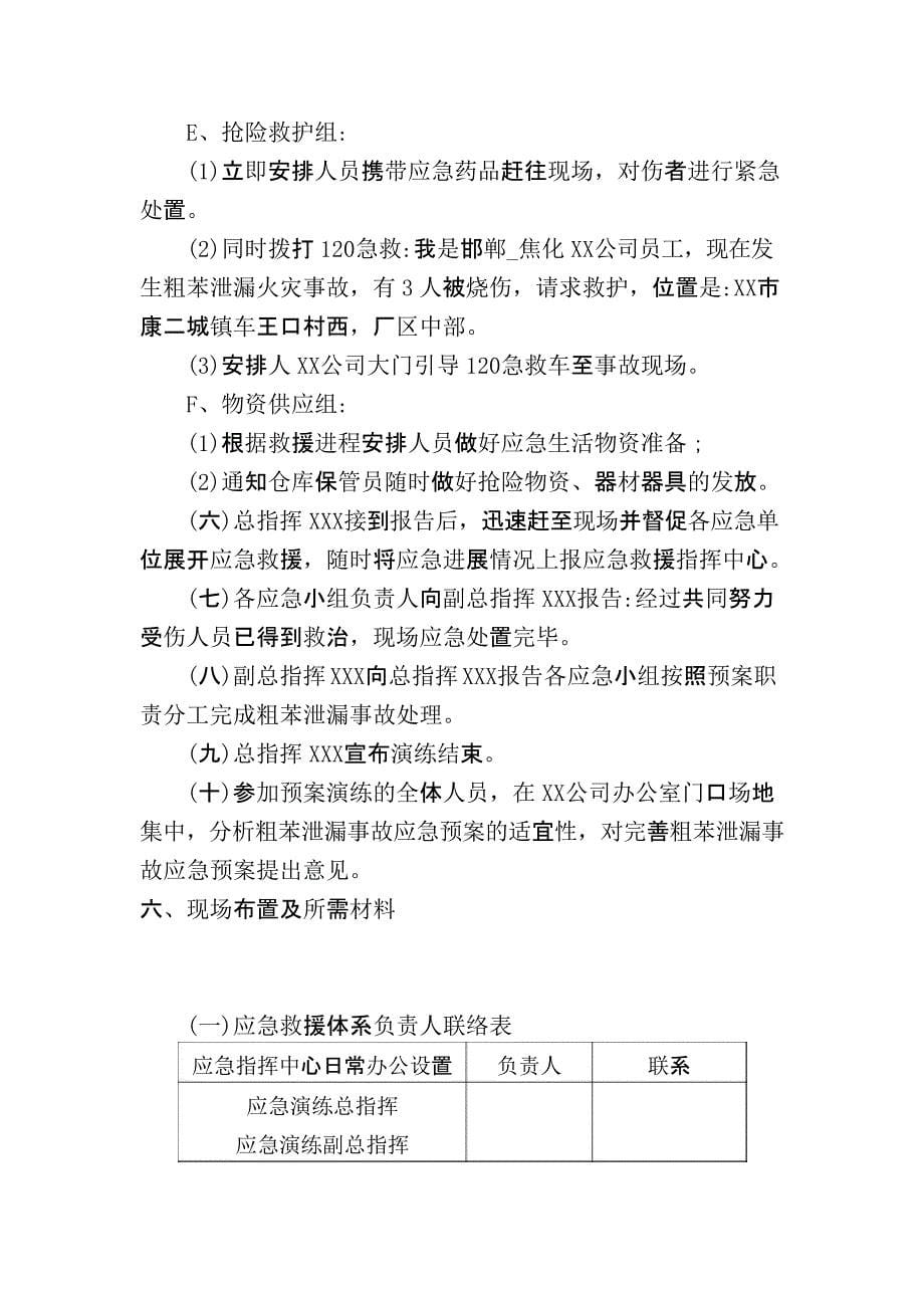 【桌面推演】粗苯泄漏、焦炉煤气应急演练桌面_第5页