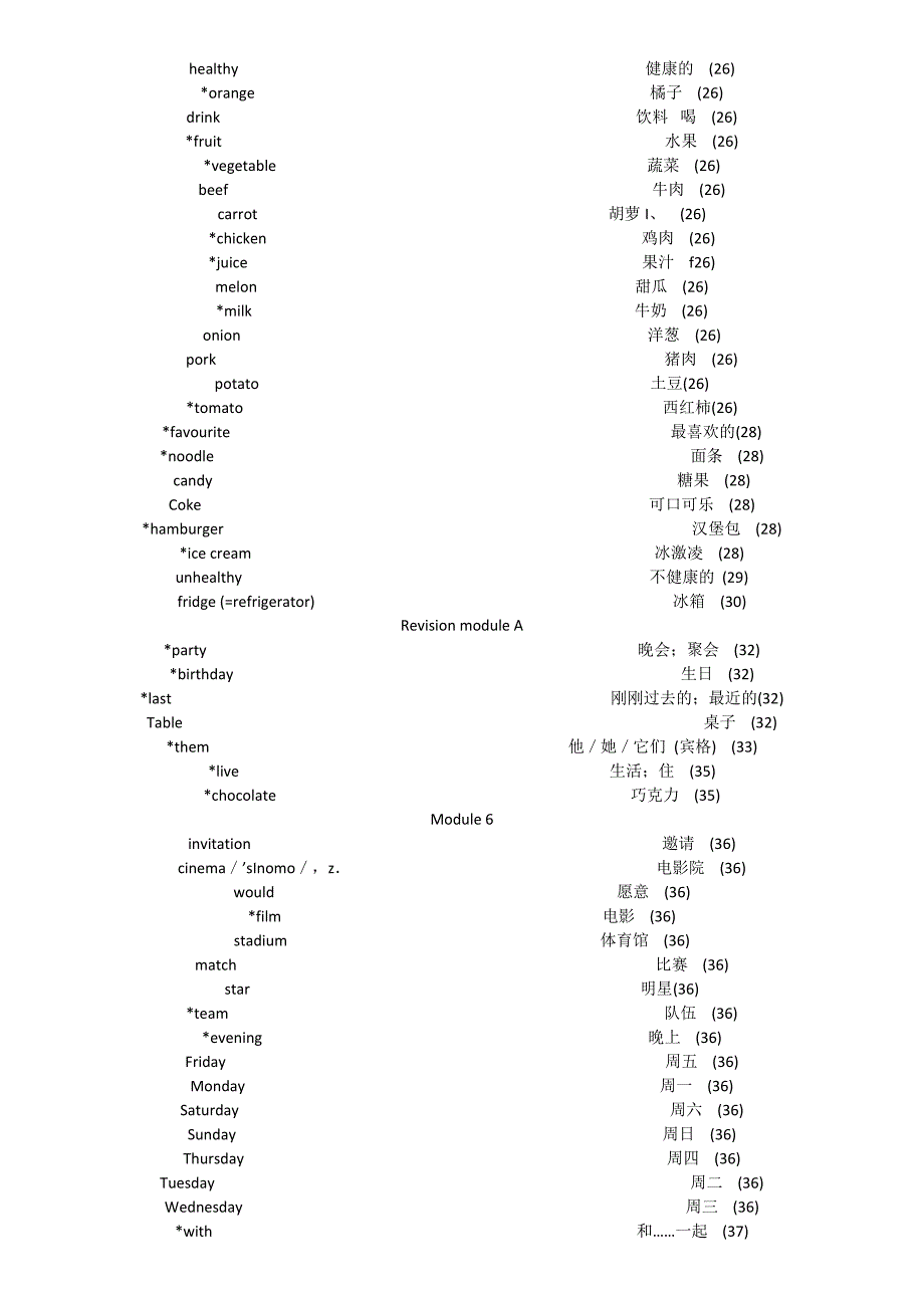 外研初一上单词表_第3页