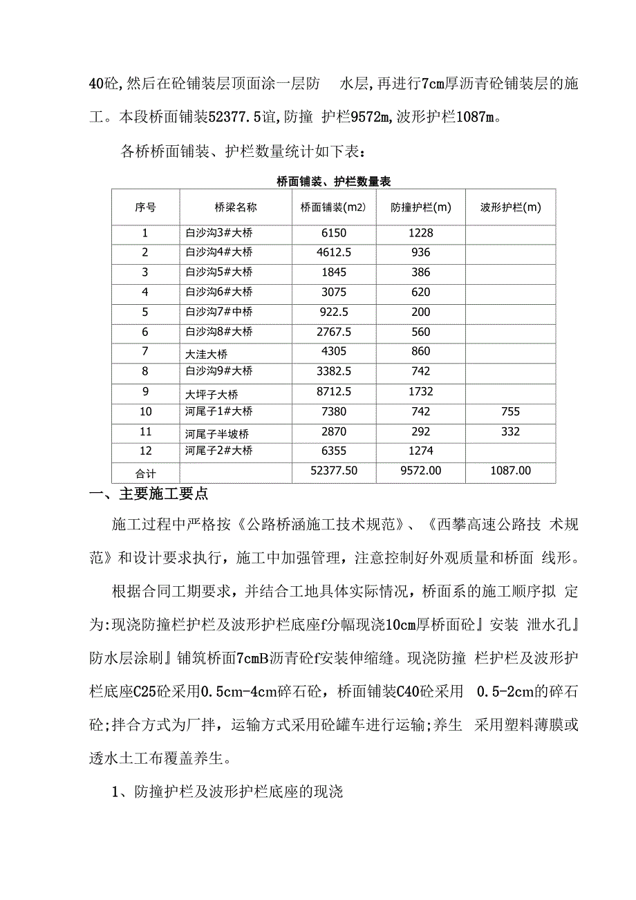 桥面及防撞护栏施工方案模板_第2页