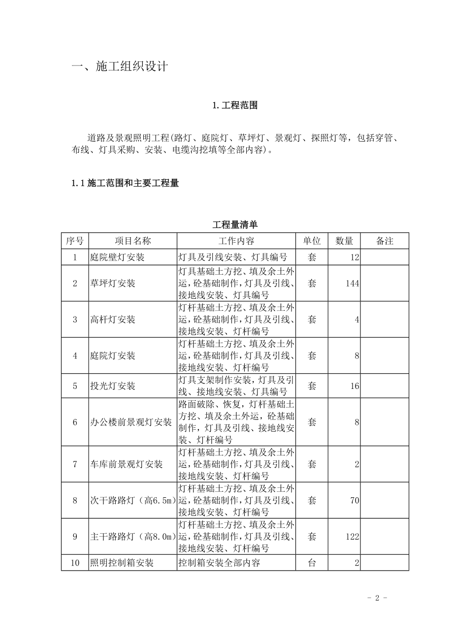 企业道路灯及景观照明灯工程投标书.doc_第2页