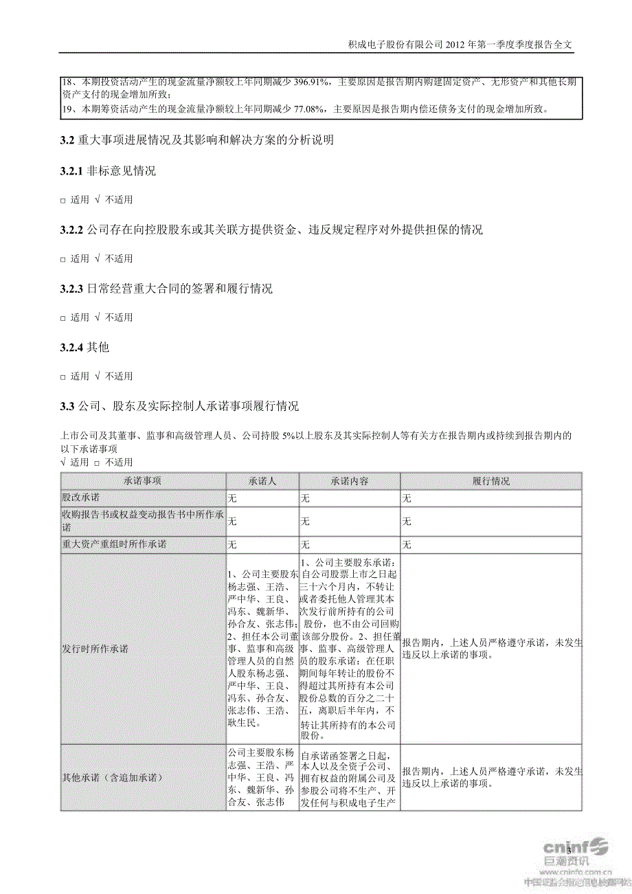 积成电子第一季度报告全文_第3页