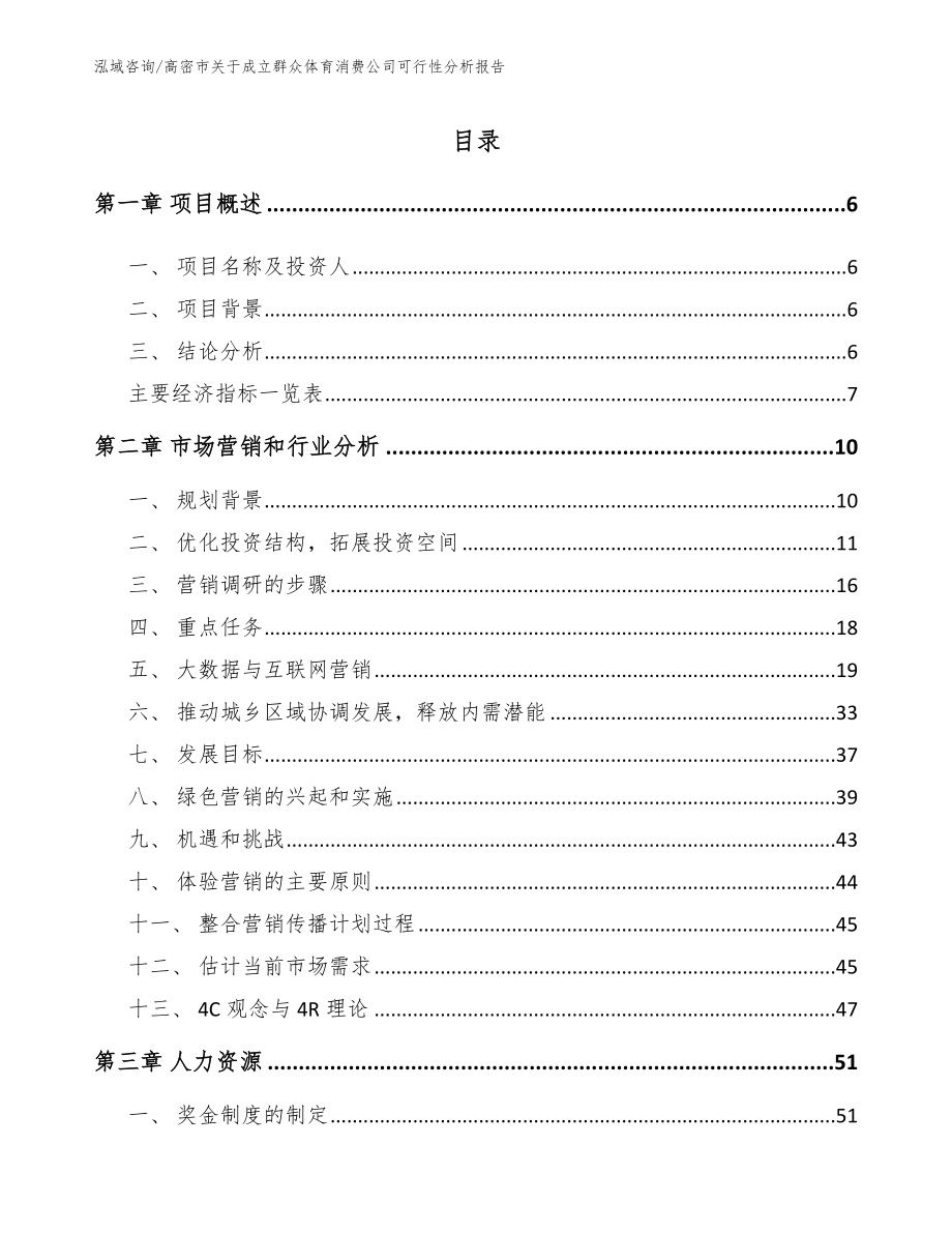 高密市关于成立群众体育消费公司可行性分析报告_参考范文_第2页