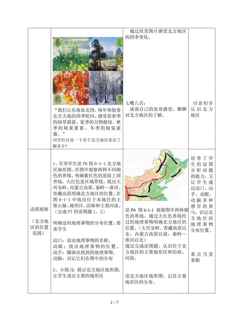 地理八年级下册第六章北方地区第一节区域特征教案_第2页