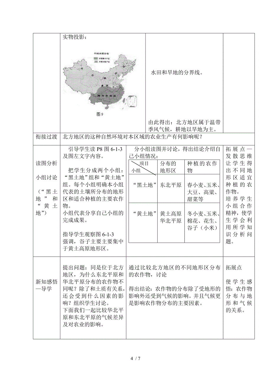 地理八年级下册第六章北方地区第一节区域特征教案_第4页