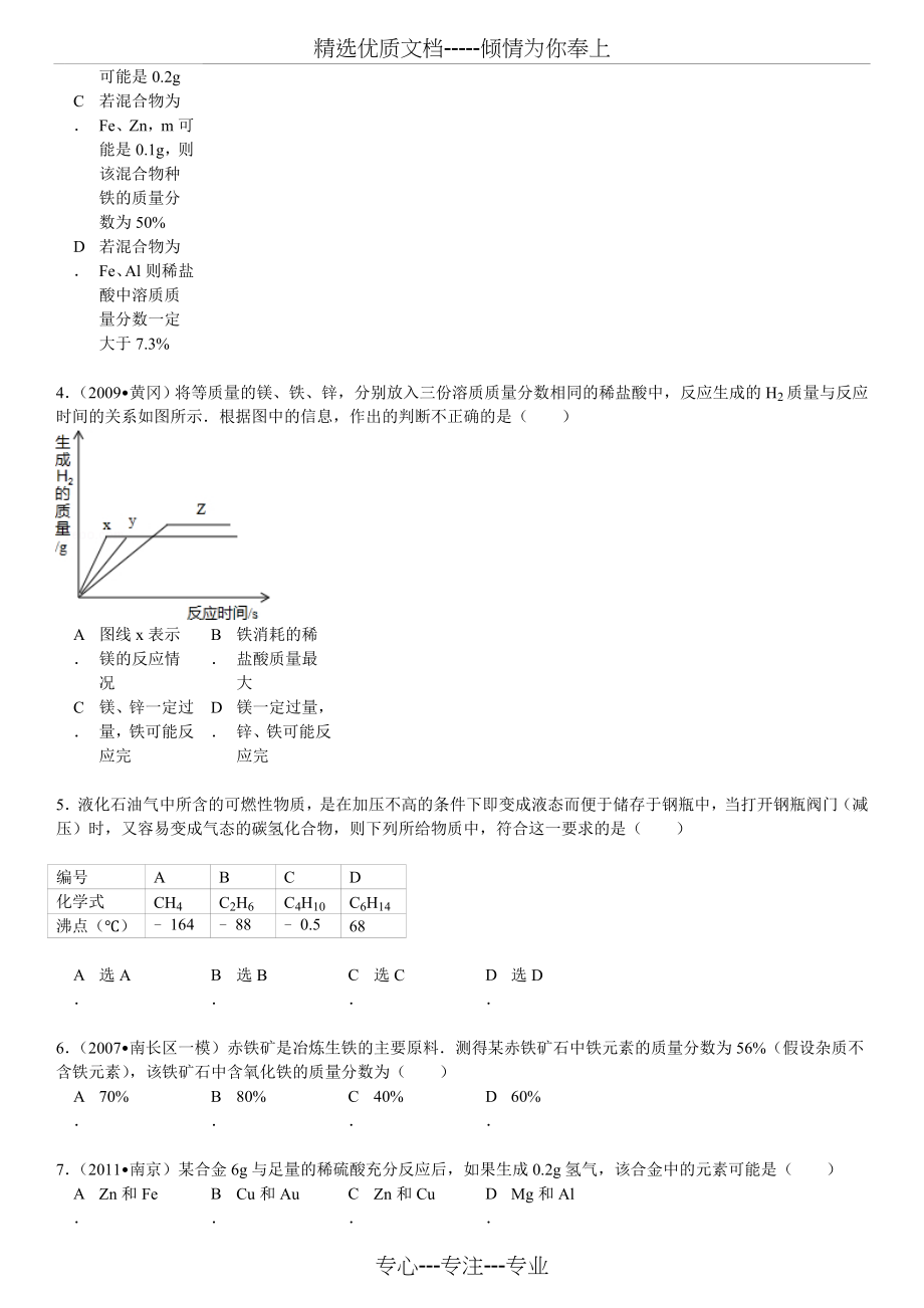 初中化学经典难题(共72页)_第3页