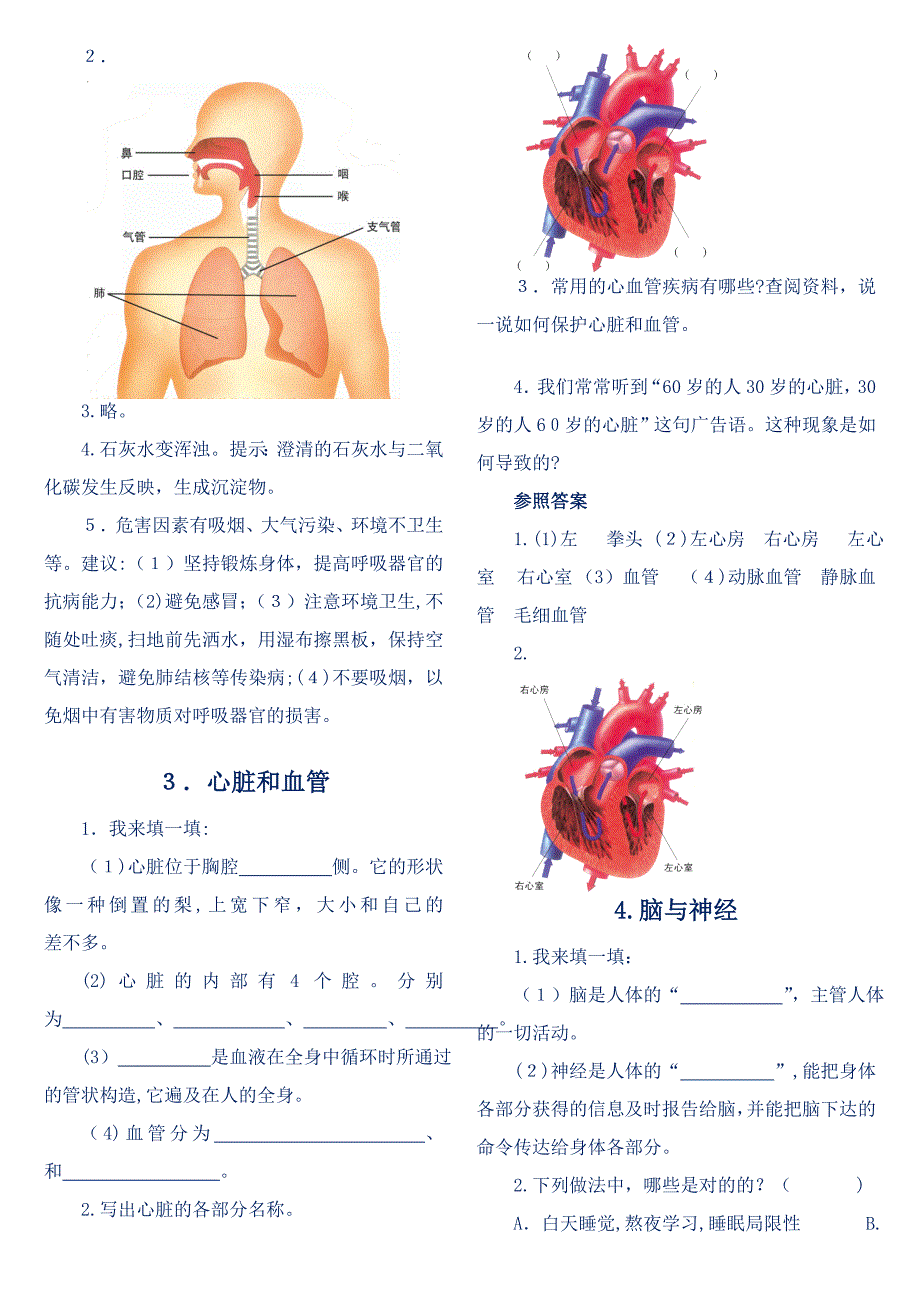 青岛版五年级科学下册随堂自测题及答案_第2页