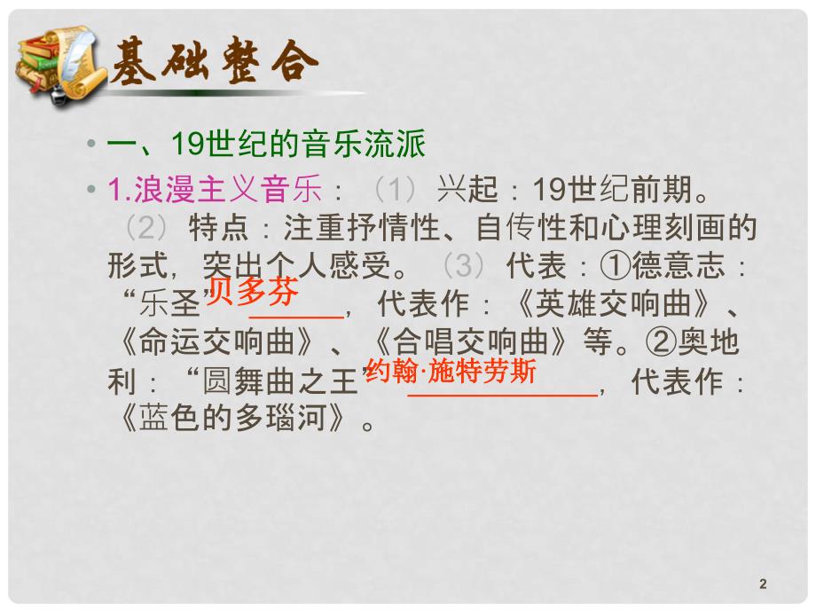 山西省高考历史复习 第8单元 考点16 音乐与影视艺术课件 必修3_第2页