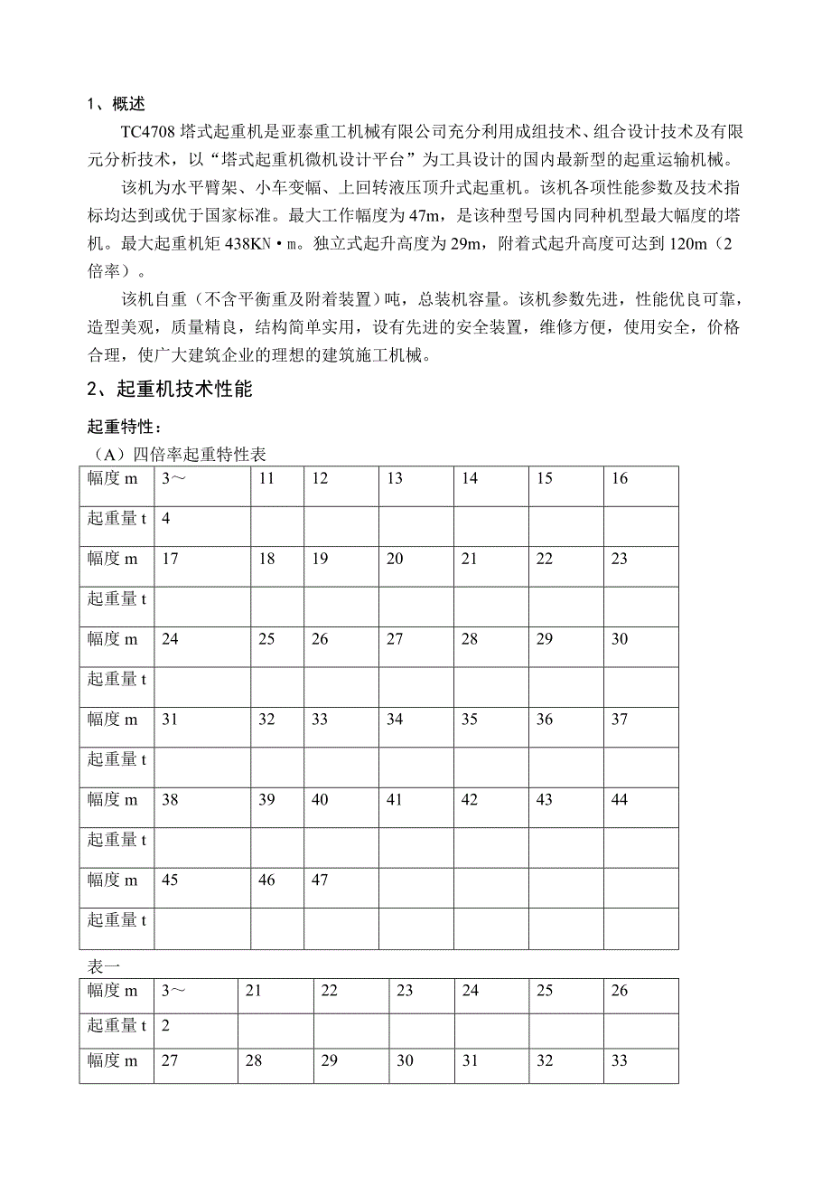 重工塔式起重机TC使用说明书_第3页