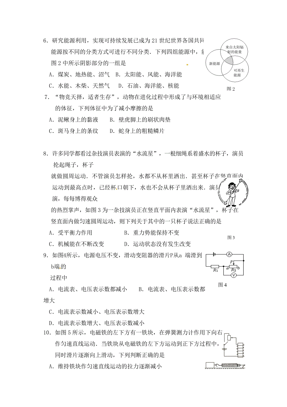 江苏省泰兴市实验初级中学九年级物理第一次模拟试题_第2页