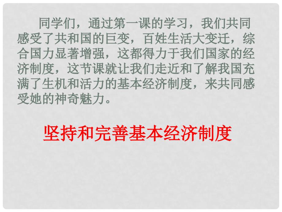 九年级政治全册 第二单元 五星红旗我为你骄傲 第四课 全民共同富裕 第一框充满生机和活力的基本经济制度课件 鲁教版_第2页