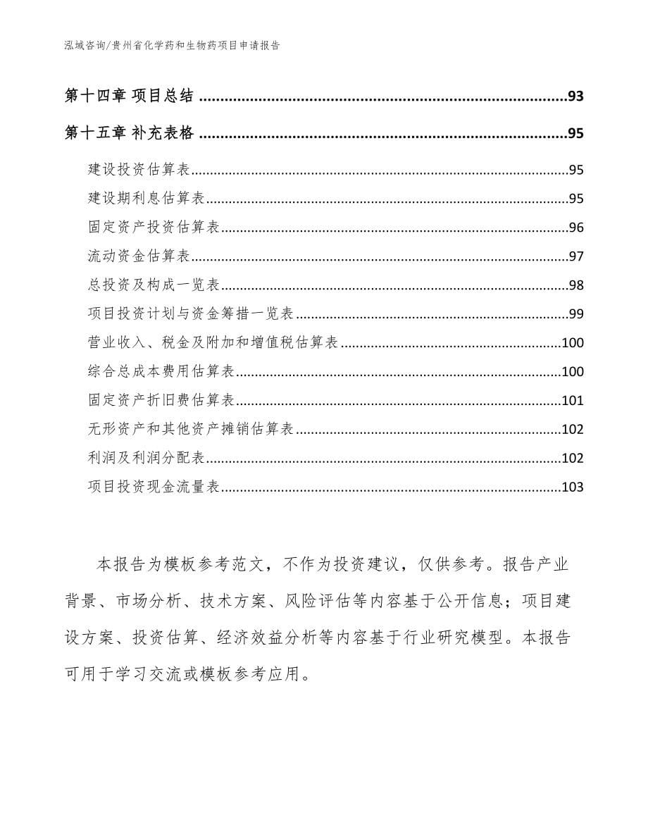 贵州省化学药和生物药项目申请报告范文参考_第5页