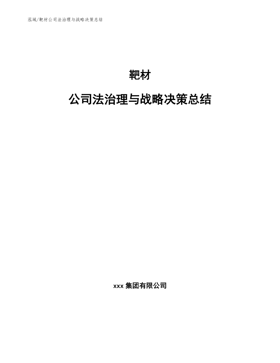 靶材公司法治理与战略决策总结（参考）_第1页