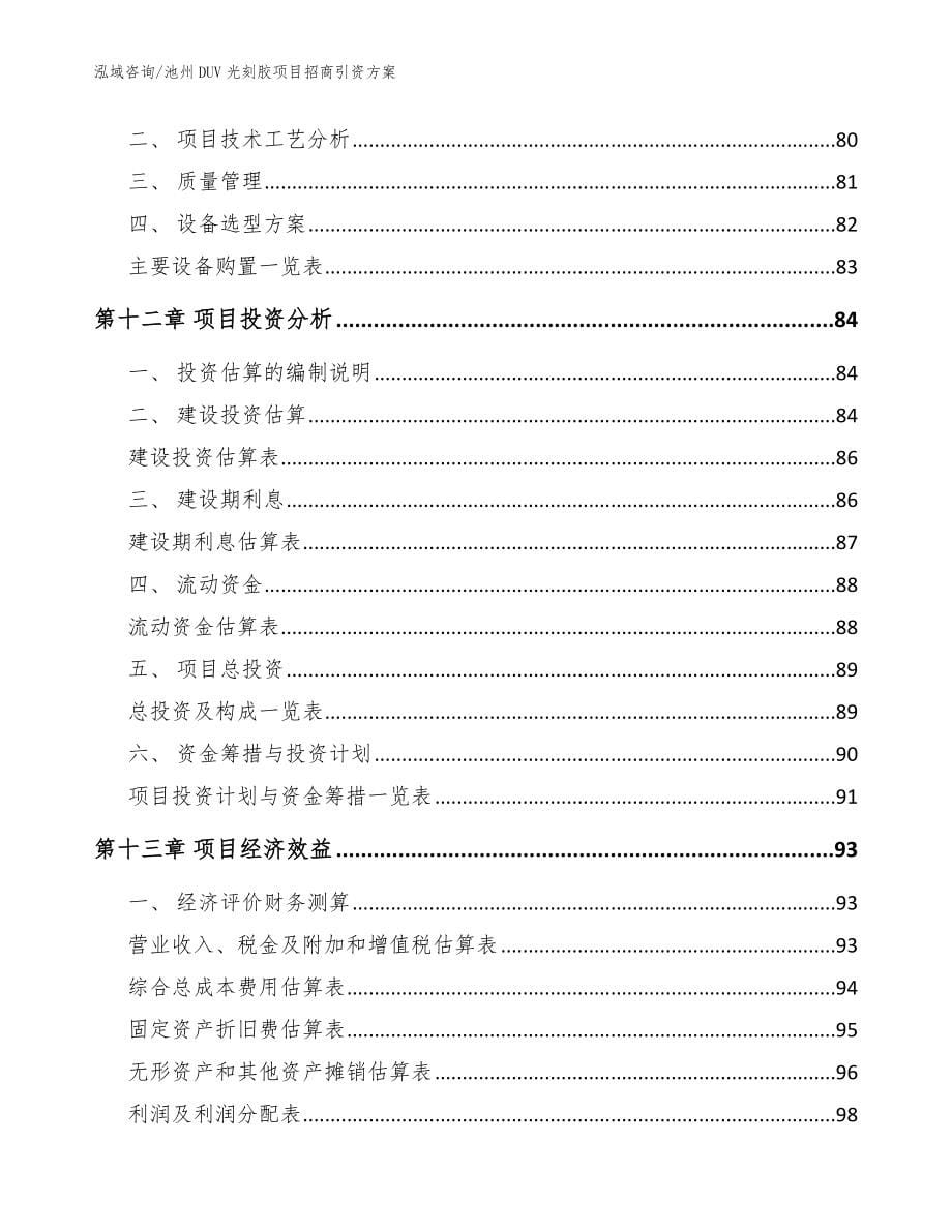 池州DUV光刻胶项目招商引资方案_第5页