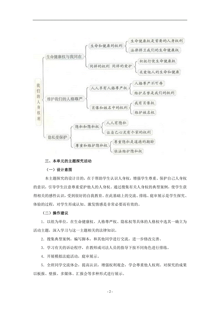 思想品德：第二单元　我们的人身权利复习教案（人教新课标八年级下）_第2页