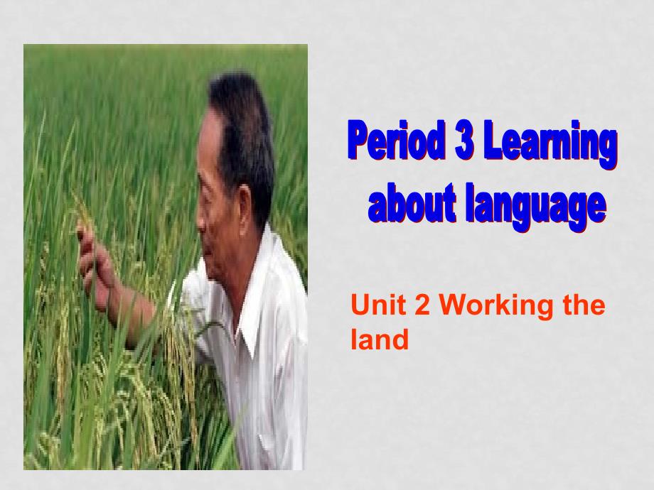 高中英语：Unit2 working the landlanguage points课件（新人教版必修4）_第1页