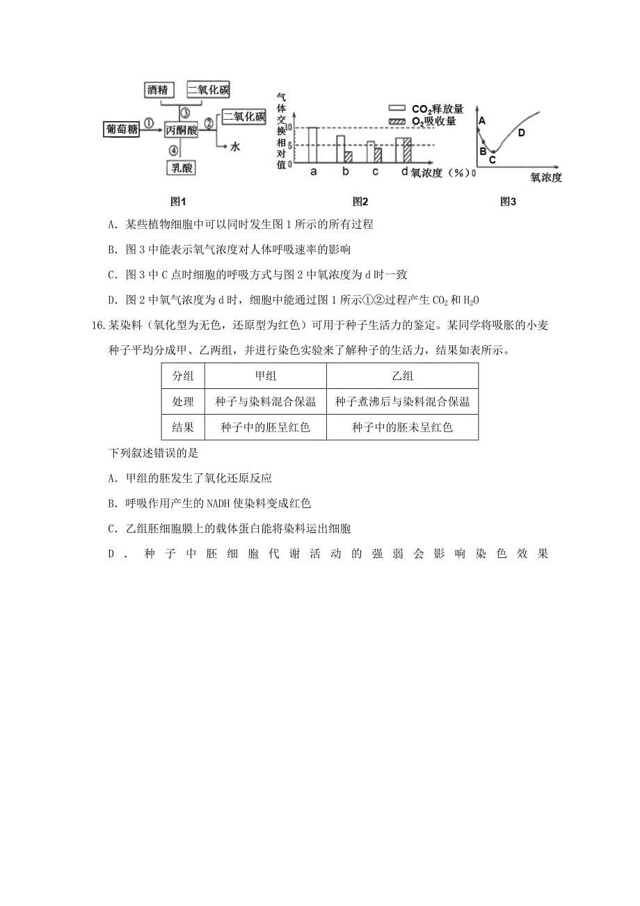 2022届高三生物元月月考试题 (I)_第5页