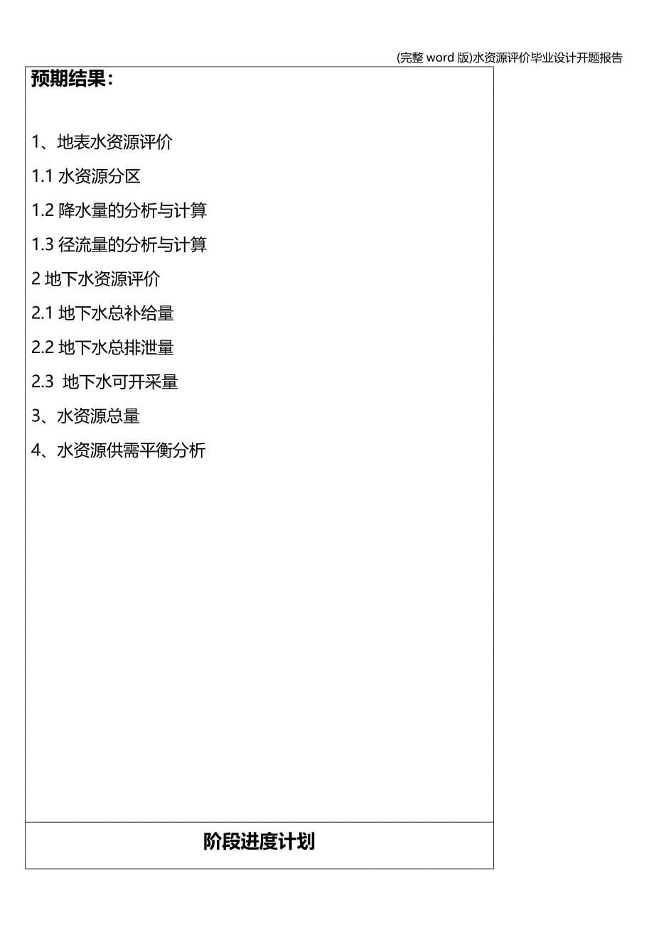(完整word版)水资源评价毕业设计开题报告.doc_第5页