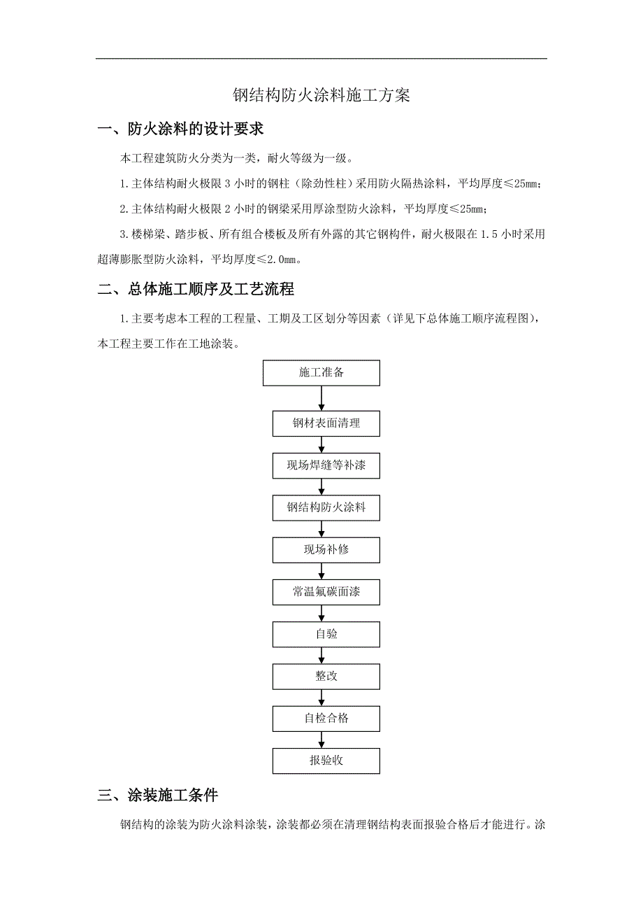 某大厦钢结构防火涂料施工方案.doc_第1页