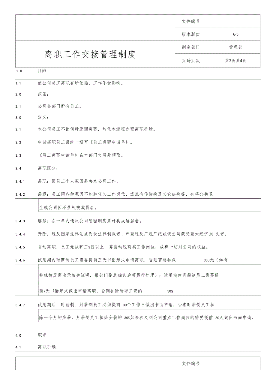 离职工作交接管理制度_第2页