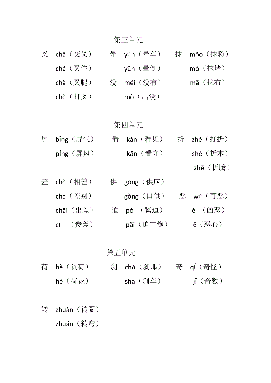 新部编四年级下册语文多音字汇总_第2页