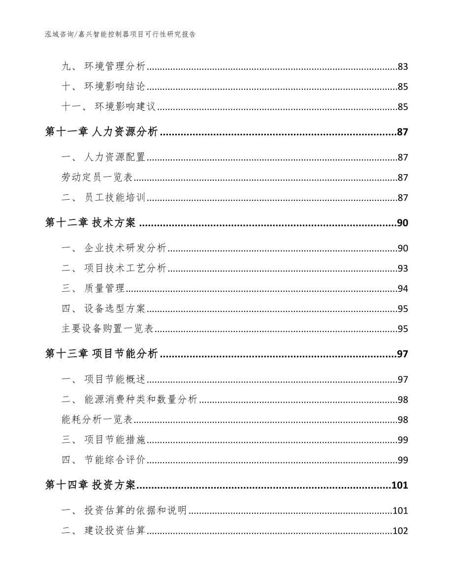 嘉兴智能控制器项目可行性研究报告模板_第5页