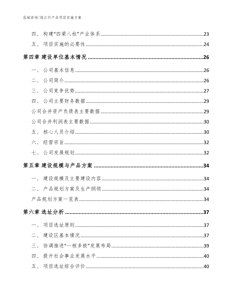 丽江竹产品项目实施方案（模板）_第3页