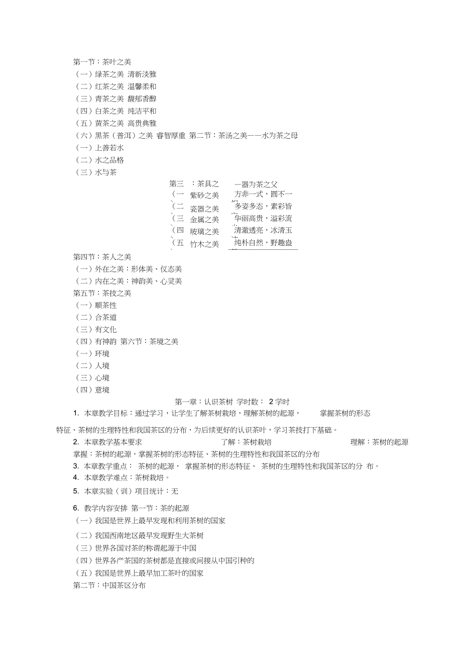 (完整版)茶道与茶艺课程教学大纲_第2页