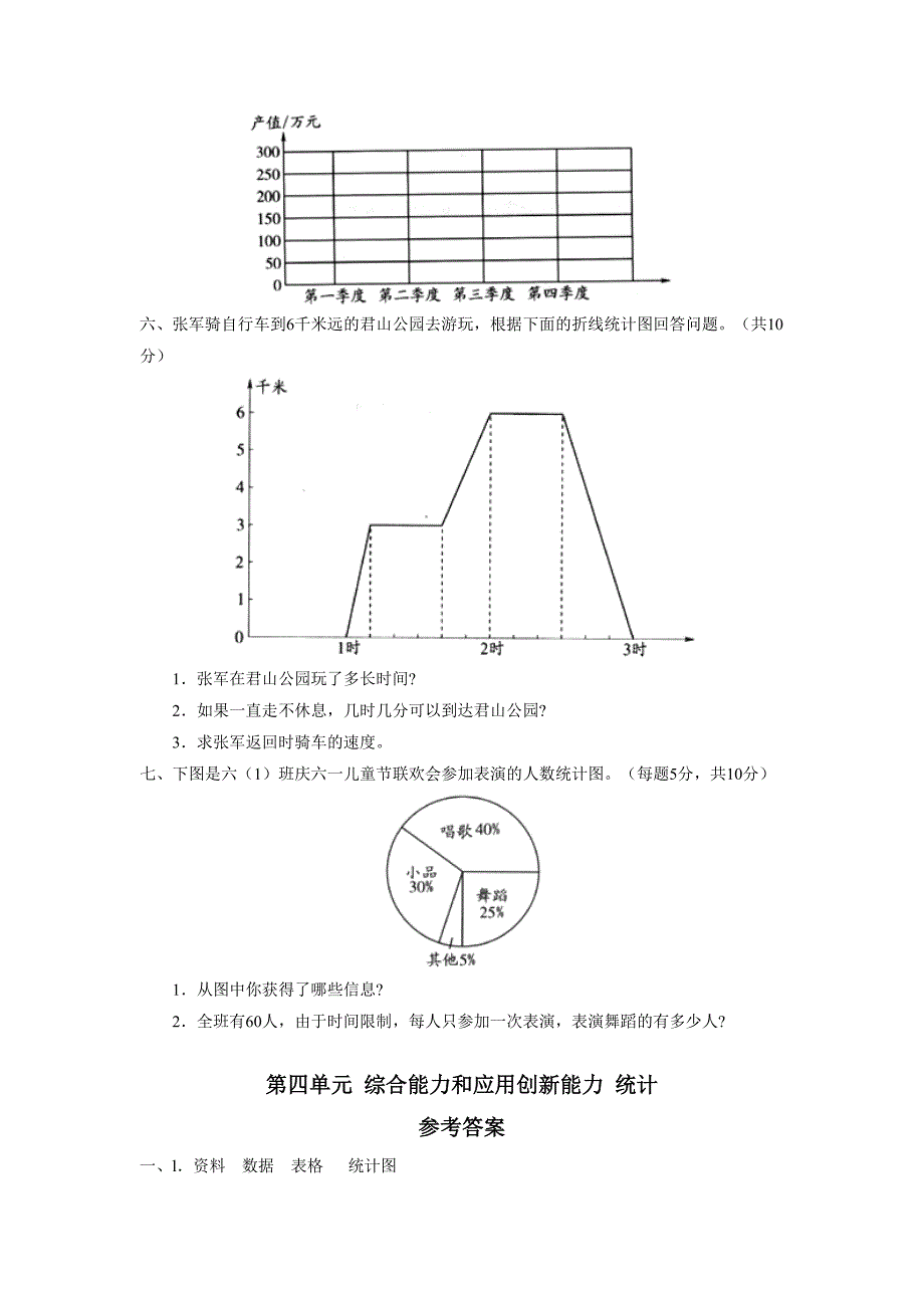 小学数学人教版单元测试卷六年级下册第四单元B_第4页