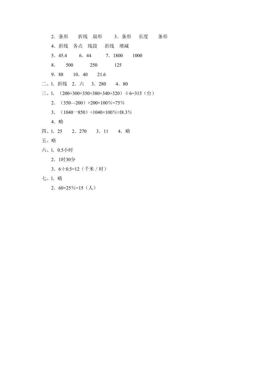 小学数学人教版单元测试卷六年级下册第四单元B_第5页