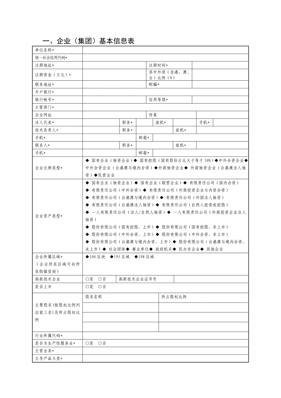 企业（集团）基本信息表_第1页