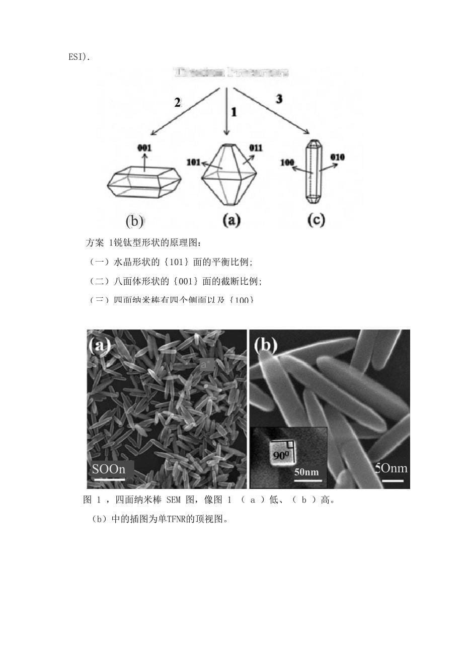 四面纳米棒锐钛矿型二氧化钛单晶活性大比例的_第5页