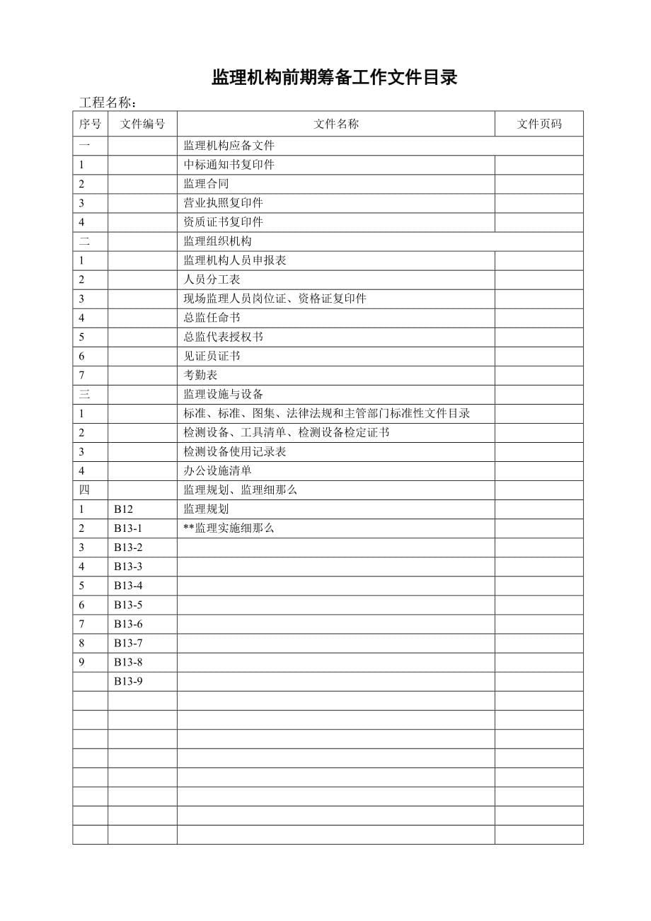 监理现场资料管理台帐(改)_第5页