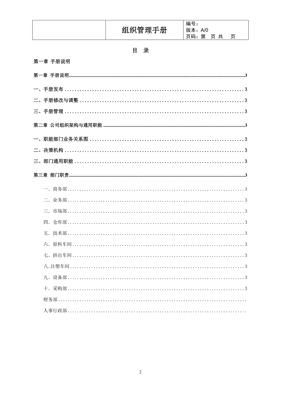 组织管理手册模板_第2页